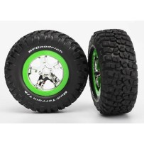 Ruedas montadas y pegadas SCT cromo verde anillo de retención Traxxas TRX5865