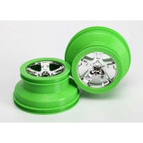 Ruedas montadas y pegadas SCT cromo verde anillo de retención Traxxas TRX5866