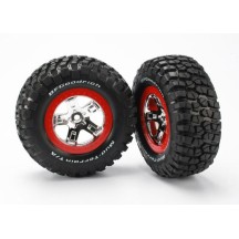 Ruedas Traxxas SC Completas rojo pegadas TRX5867