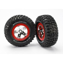 Ruedas Traxxas SC Completas rojo pegadas TRX5867