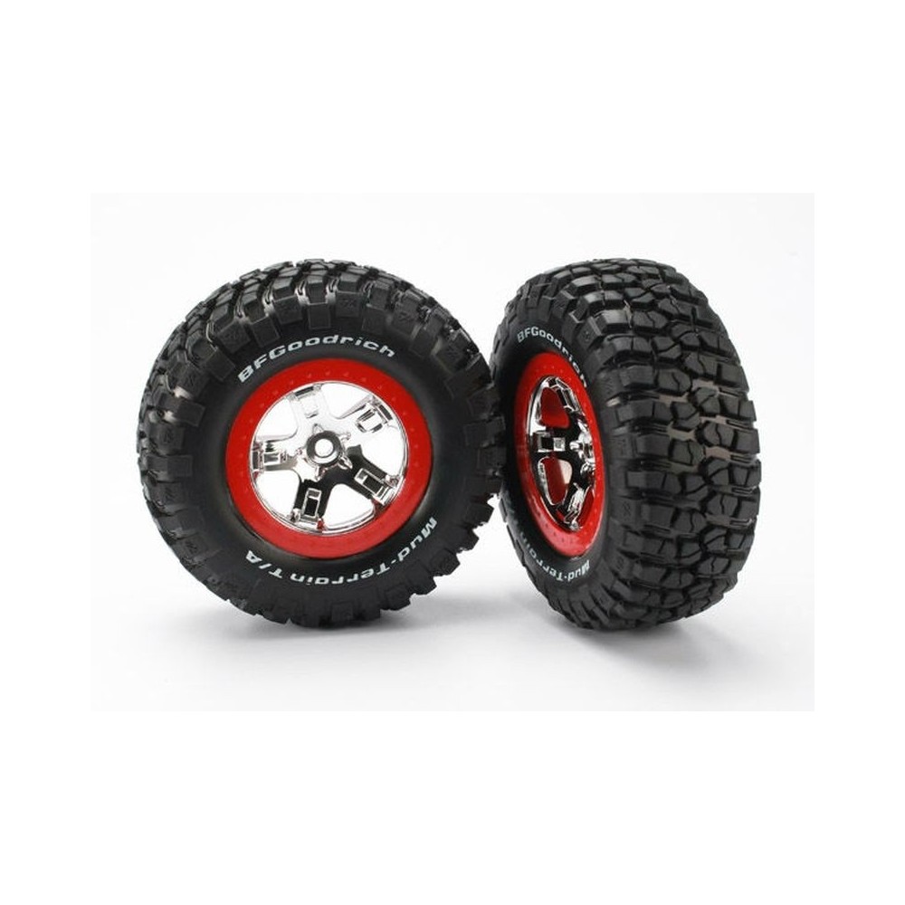 Ruedas Traxxas SC Completas rojo pegadas TRX5867