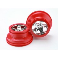 Llantas SCT cromadas rojo beadlock Traxxas TRX5868