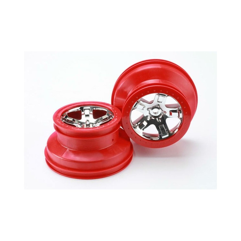 Llantas SCT cromadas rojo beadlock Traxxas TRX5868 Llantas SCT cromadas rojo beadlock Traxxas TRX5868