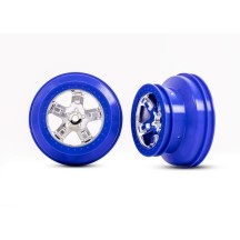 Llantas SCT cromo azul beadlock 2.2/3.0 Traxxas TRX5868A
