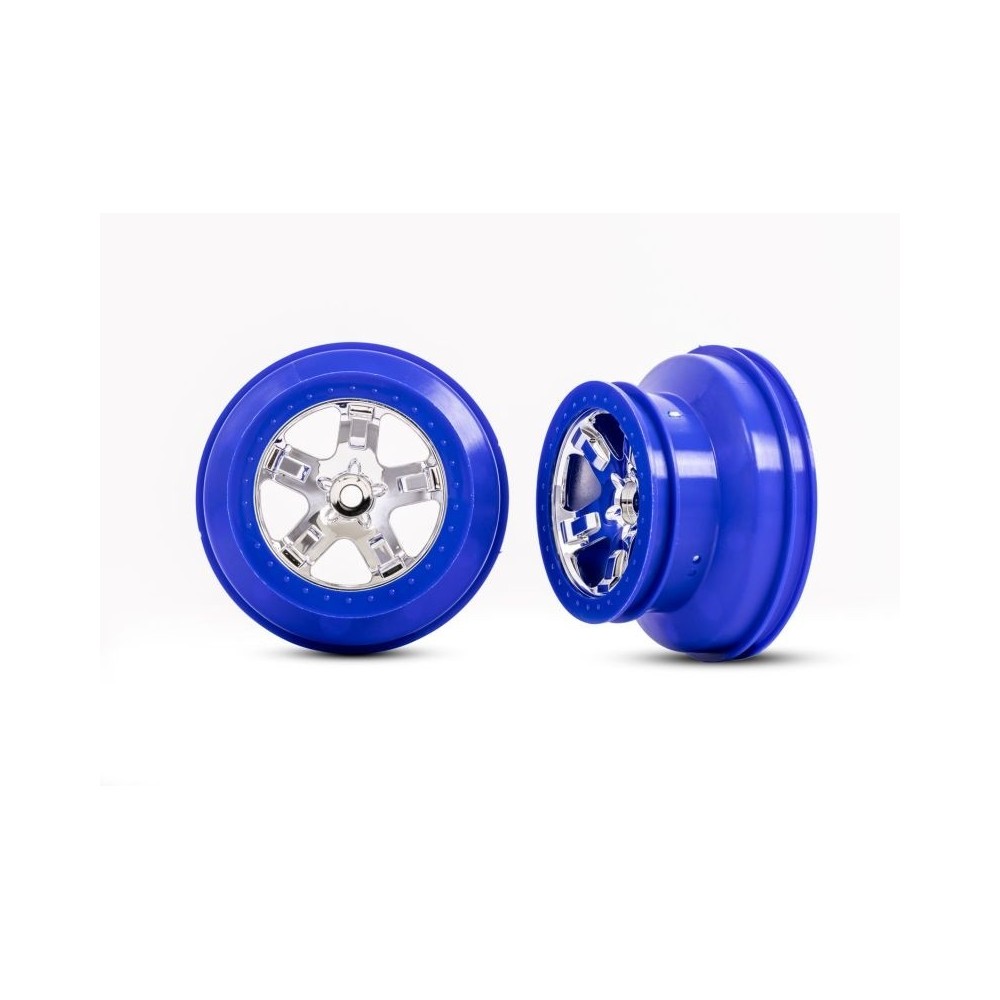 Llantas SCT cromo azul beadlock 2.2/3.0 Traxxas TRX5868A Llantas SCT cromo azul beadlock 2.2/3.0 Traxxas TRX5868A