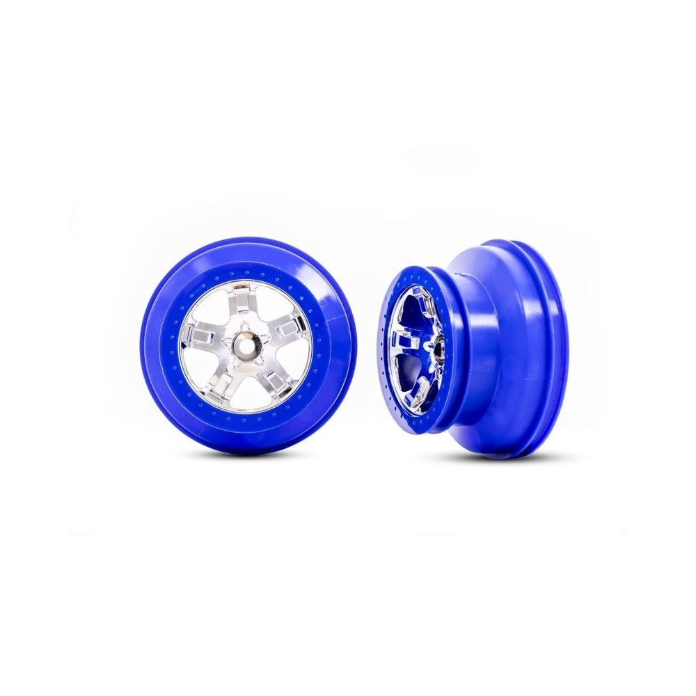 Llantas SCT cromo azul beadlock 2.2 Traxxas TRX5870A Llantas SCT cromo azul beadlock 2.2 Traxxas TRX5870A