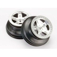Llantas SCT cromo satinado estilo anillo de retención perfil dual 2.2 Traxxas TRX5872