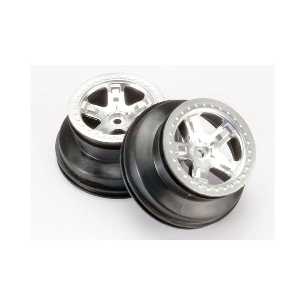 Llantas SCT cromo satinado estilo anillo de retención perfil dual 2.2 Traxxas TRX5872 Llantas SCT cromo satinado estilo anillo de retención perfil dual 2.2 Traxxas TRX5872