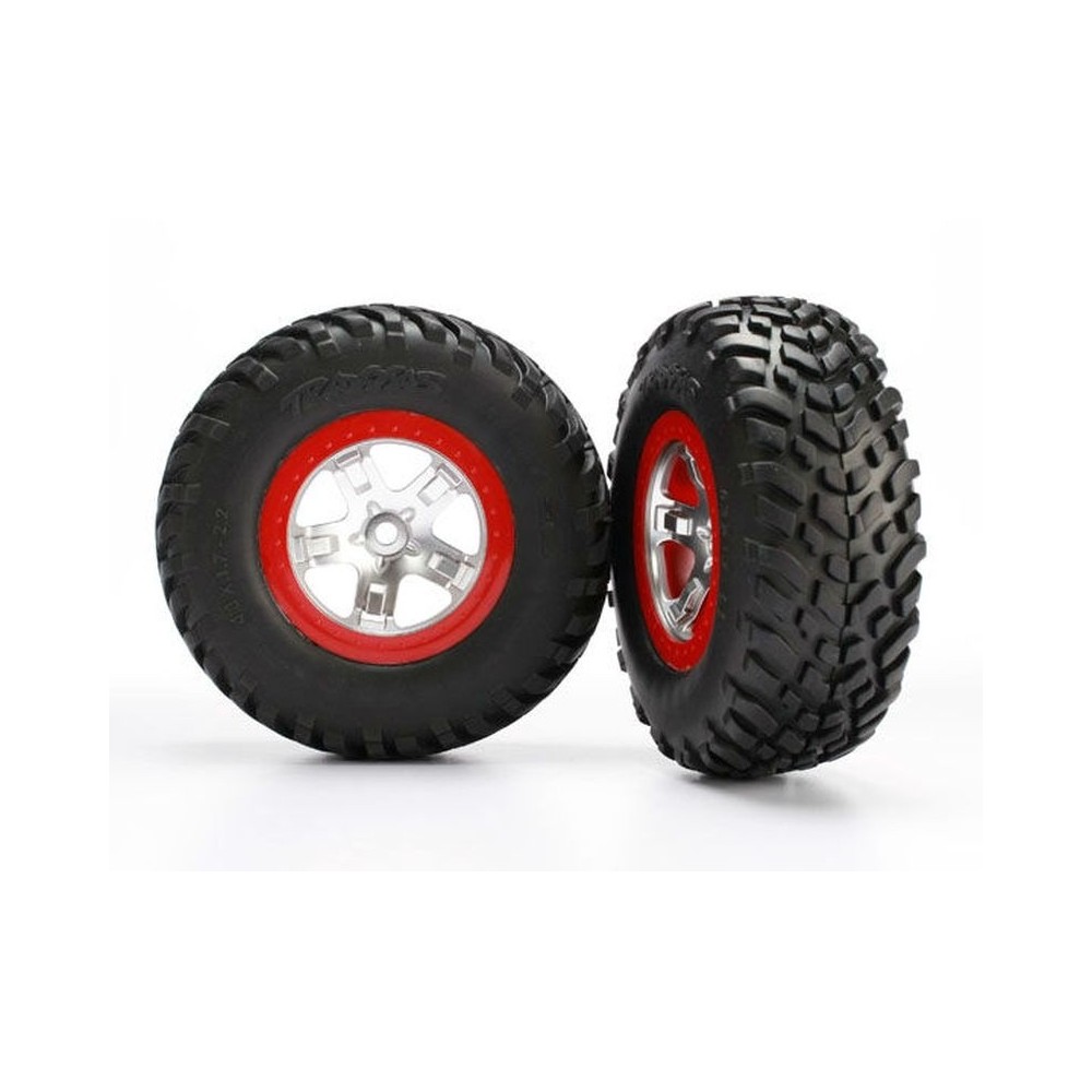 Ruedas SCT cromo satinado rojo Traxxas TRX5873R