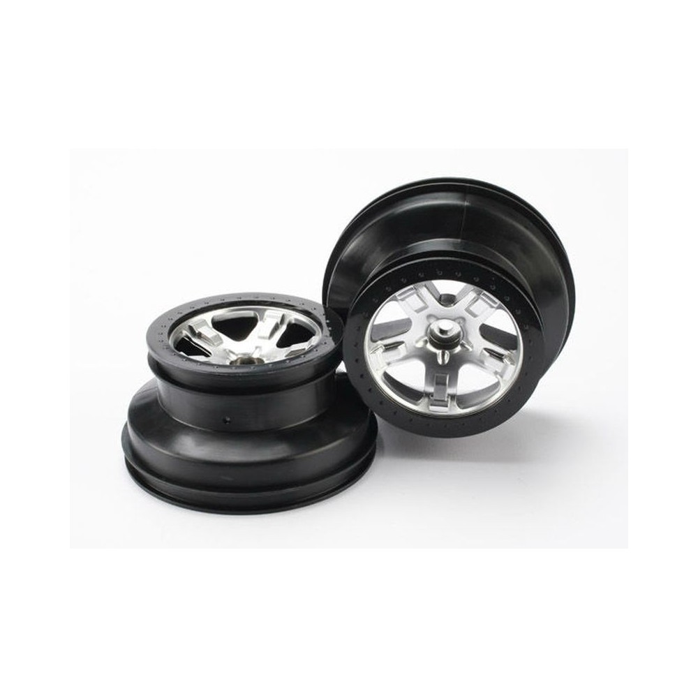 Llantas SCT cromo satinado estilo anillo de retención perfil dual 2.2 Traxxas TRX5874 Llantas SCT cromo satinado estilo anillo de retención perfil dual 2.2 Traxxas TRX5874