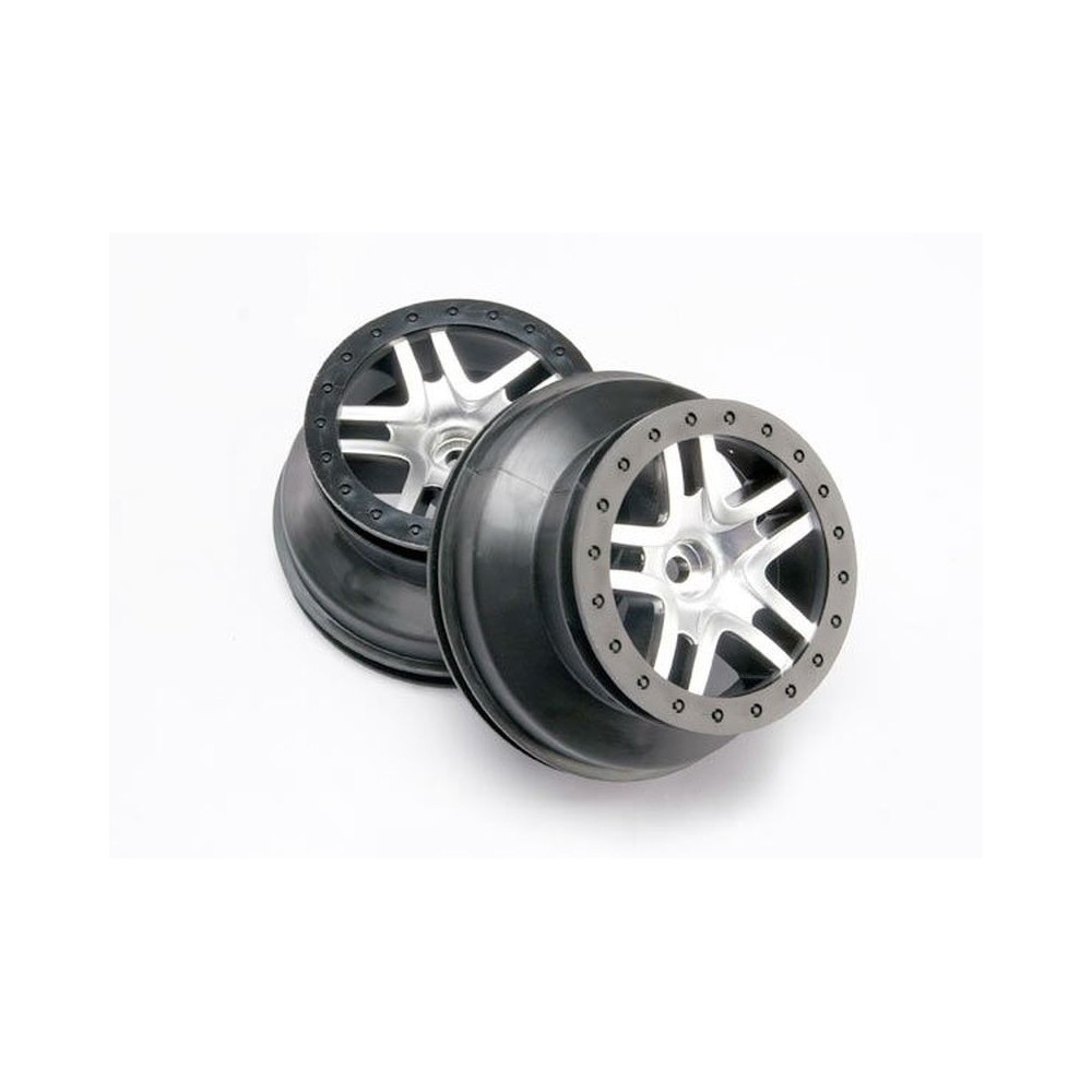 Llantas SCT radios divididos cromo satinado estilo anillo de retención perfil dual Traxxas TRX5876 Llantas SCT radios divididos cromo satinado estilo anillo de retención perfil dual Traxxas TRX5876
