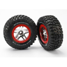 Ruedas SCT radios divididos cromo rojo Traxxas TRX5877A