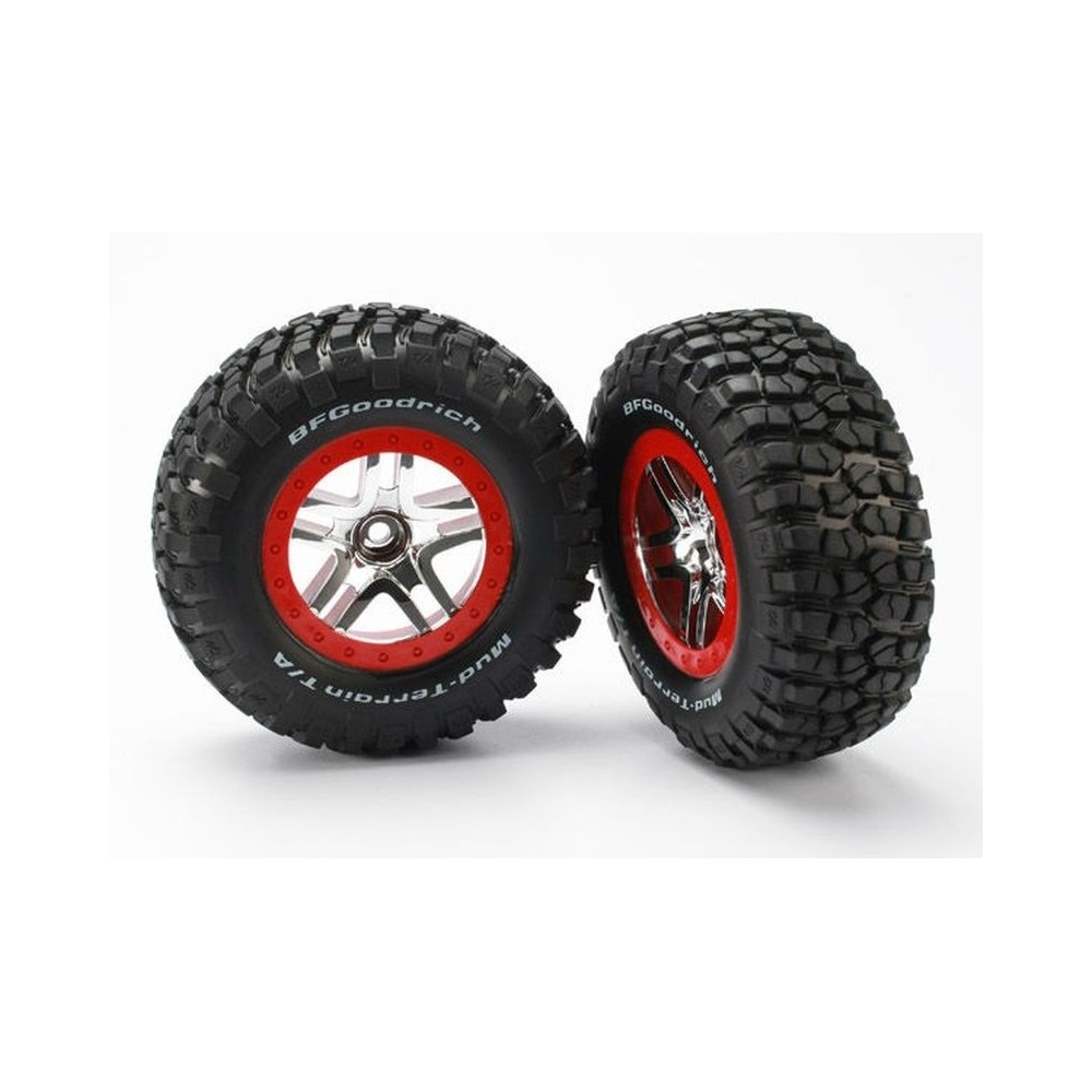 Ruedas SCT radios divididos cromo rojo Traxxas TRX5877A Ruedas SCT radios divididos cromo rojo Traxxas TRX5877A