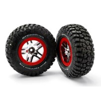 Ruedas montadas y pegadas SCT radios divididos cromo compuesto S1 ultra blando Traxxas TRX5877R