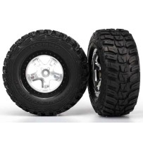 Ruedas montadas y pegadas SCT llantas cromo satinado anillo de retención estilo beadlock Traxxas TRX5880X