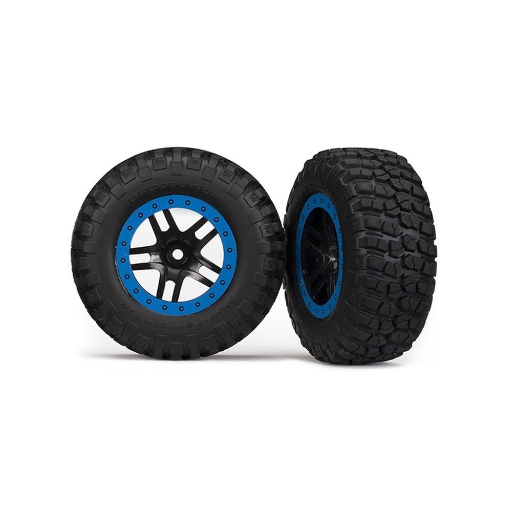 Ruedas SCT radios divididos negro azul Traxxas TRX5883A