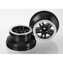 Llantas short course split-spoke cromo negro satinado con anillo Traxxas TRX5884