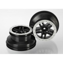 Traxxas Wheels sct split-spoke black satin chrome beadlock style TRX5884