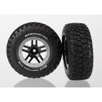 Ruedas montadas y pegadas short course split-spoke cromo negro satinado Traxxas TRX5885