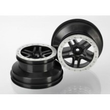 Traxxas Wheels sct split-spoke black satin chrome beadlock style TRX5886