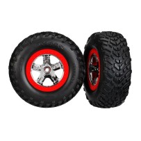 Ruedas montadas y pegadas short course cromo con neumáticos S1 composición Traxxas TRX5887R