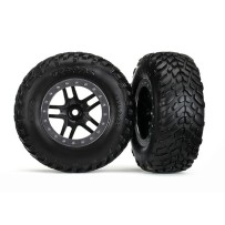 Ruedas montadas y pegadas short course cromo negro con neumáticos TSM Traxxas TRX5889