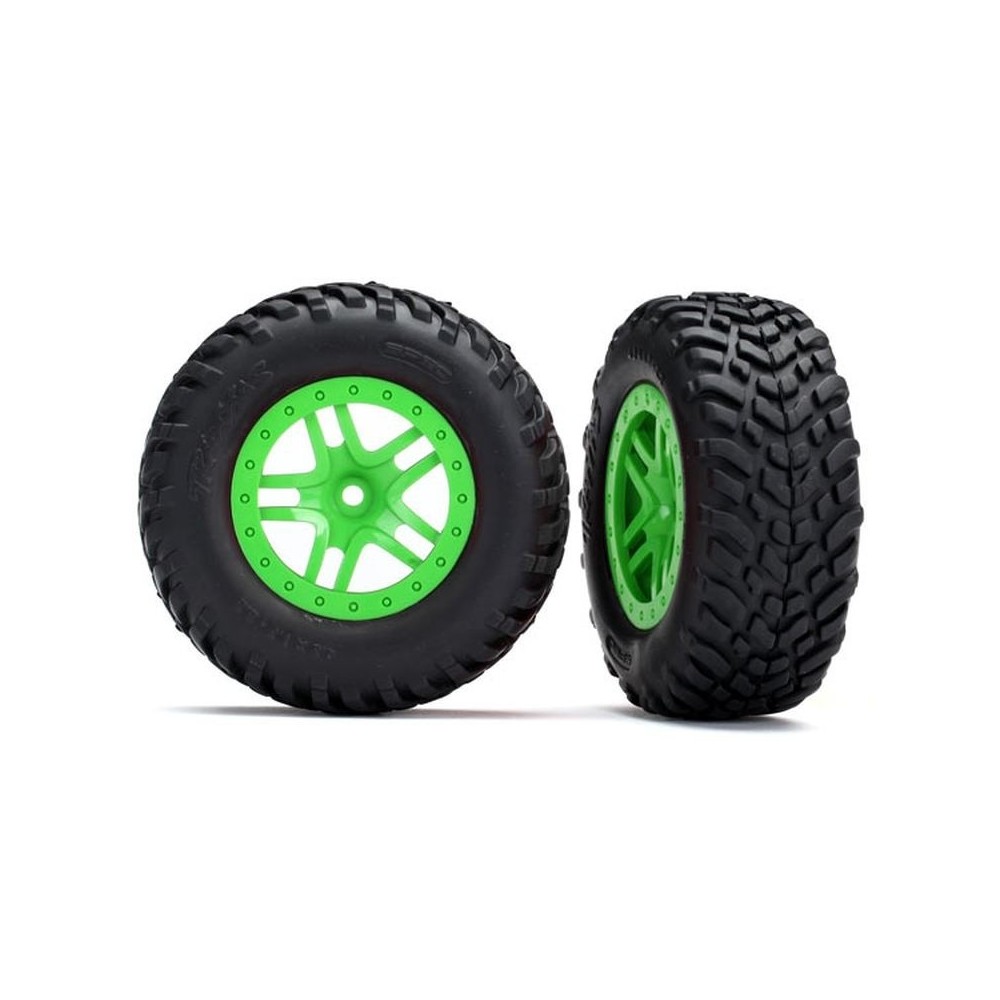 Ruedas short course split-spoke verde Traxxas TRX5892G