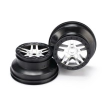 Llantas short course split-spoke cromo satinado negro con anillo Traxxas TRX5974