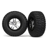 Ruedas montadas y pegadas short course cromo satinado S1 composición TSM Traxxas TRX5975X