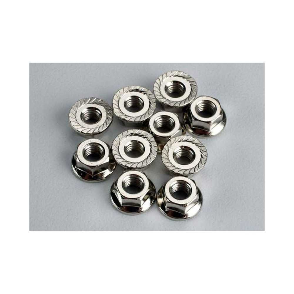 Traxxas Nuts 4mm flanged (10) TRX6135