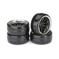 Absima - Wheel Set Drift LP 9 Spoke / Profile B black/chrome 1: 2510043