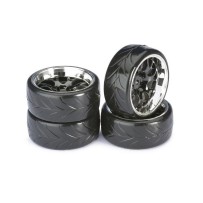 Absima - Wheel Set Drift LP Comb / Profile A black/chrome 1:10 2510040