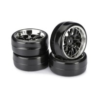 Absima - Wheel Set Drift LP Comb / Profile B black/chrome 1:10 2510041