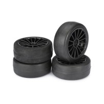 Absima - Wheel Set Onroad 15 Spoke / Slick black 1:10 2510001