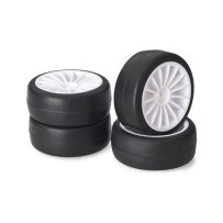Absima - Wheel Set Onroad 15 Spoke / Slick white 1:10 2510002