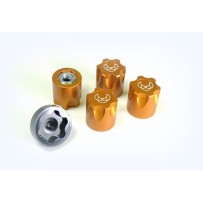 Absima - 1:10 Alu. Hub Nut M4 gold 2560027