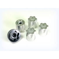 Absima - 1:10 Alu. Hub Nut M4 silver 2560025