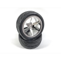 Absima - 1:10 Buggy Wheel Set 6 Spoke/Street rear chrome 2500021