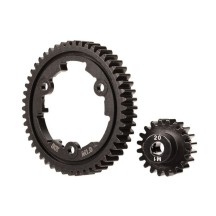 Kit transmisión acero 50 dientes corona 20 piñón Traxxas TRX6450