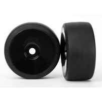 Ruedas de plato negras con neumáticos slick S1, montadas y pegadas, traseras Traxxas TRX6473