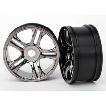 Llantas de radios divididos cromo negro traseras 2 unidades Traxxas TRX6476