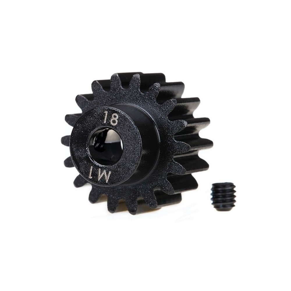 Traxxas Gear 18-t pinion (machined) (1.0 metric pitch) (fits 5mm shaft) TRX6491R Traxxas Gear 18-t pinion (machined) (1.0 metric pitch) (fits 5mm shaft) TRX6491R