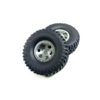 Absima 1.1 Aluminum Beadlock Wheels 1:18 Crawler Silver 2 AB1810001