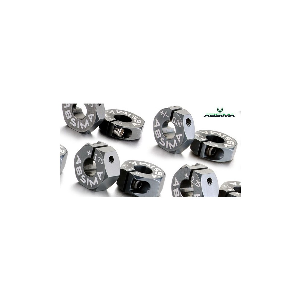 Bujes de rueda Absima - Aluminio 7075 T6 offset +3.00mm 1:10 2560015