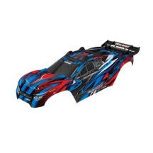 Carrocería Traxxas Rustler 4x4 VXL azul con parrilla, ventanas y calcas instaladas – TRX6717A
