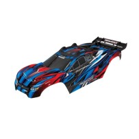 Carrocería Traxxas Rustler 4x4 VXL azul con parrilla, ventanas y calcas instaladas – TRX6717A