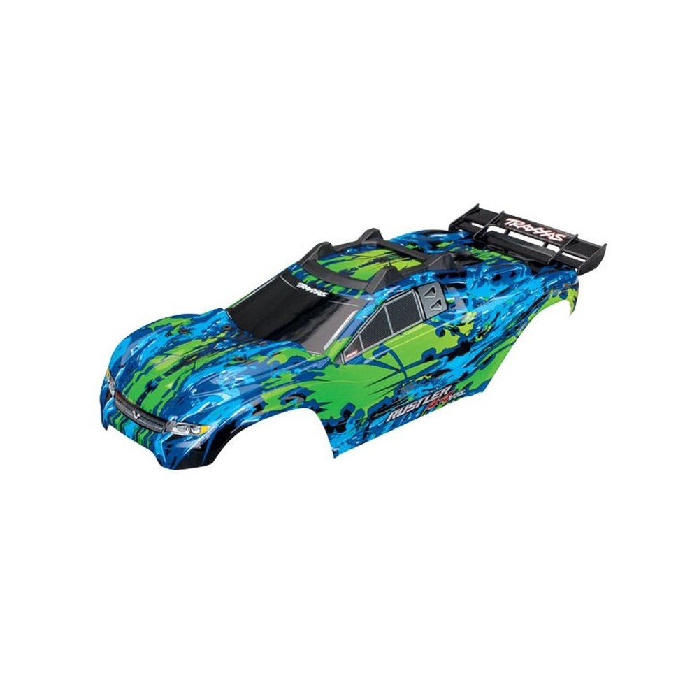 Carrocería Rustler 4x4 VXL verde con ventanas y gráficos Traxxas TRX6717G Carrocería Rustler 4x4 VXL verde con ventanas y gráficos Traxxas TRX6717G