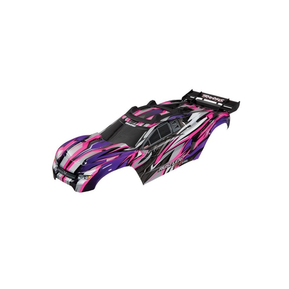Carrocería Traxxas Rustler 4x4 VXL rosa con parrilla, ventanas y calcas instaladas – TRX6717P Carrocería Traxxas Rustler 4x4 VXL rosa con parrilla, ventanas y calcas instaladas – TRX6717P