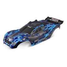 Carrocería Traxxas Rustler 4x4 plateada con parrilla, ventanas y calcas instaladas – TRX6717X