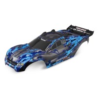 Carrocería Traxxas Rustler 4x4 plateada con parrilla, ventanas y calcas instaladas – TRX6717X